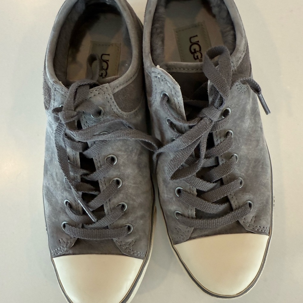 UGG Women’s Suede Charcoal and Cream Evera Sneakers